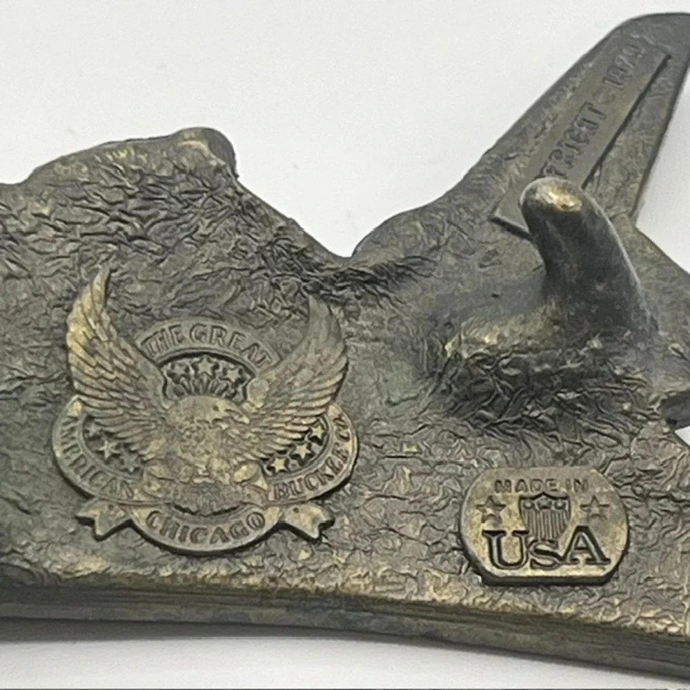 Vintage 1979 NASA Space Shuttle Belt Buckle Great American Buckle Co Chicago 377